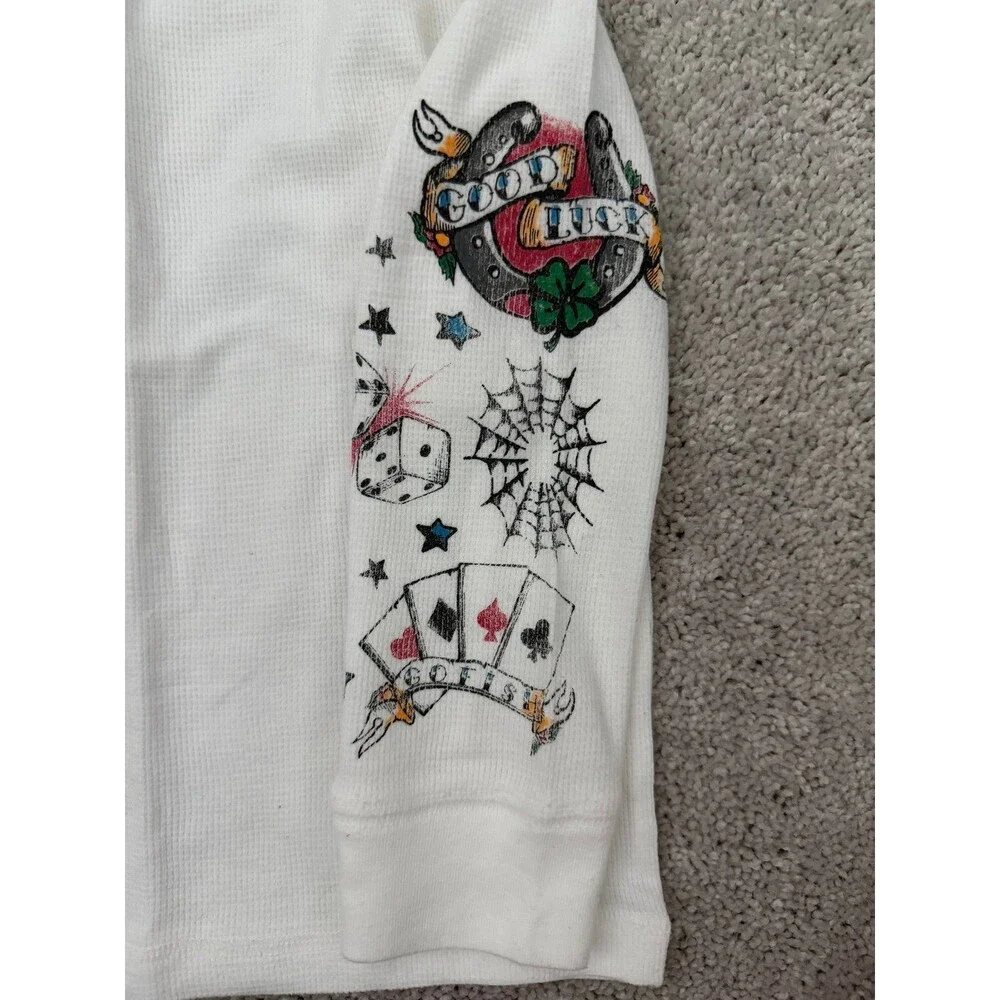 Gap Tattoo Waffle Long Sleeve Shirt Boys Size 5